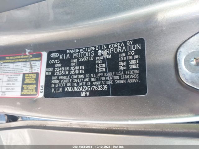 Photo 8 VIN: KNDJN2A2XG7263339 - KIA SOUL 