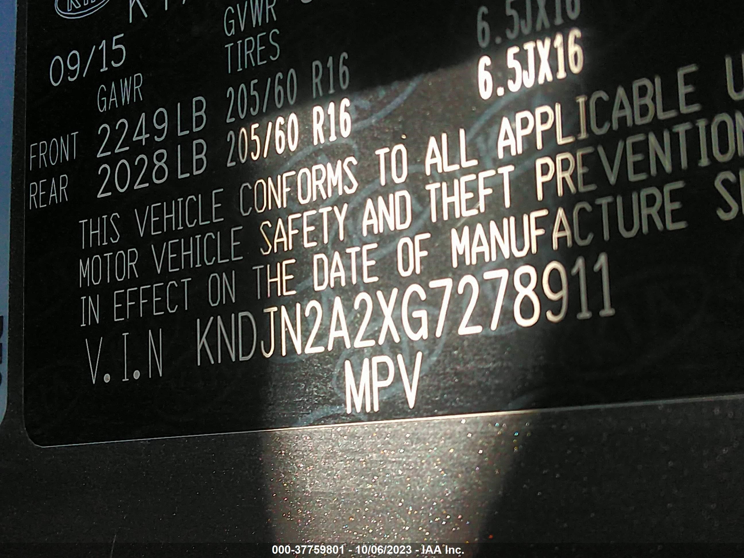 Photo 8 VIN: KNDJN2A2XG7278911 - KIA SOUL 