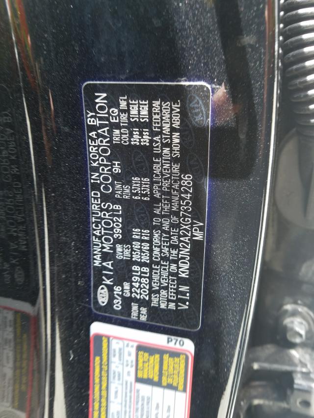 Photo 9 VIN: KNDJN2A2XG7354286 - KIA SOUL 