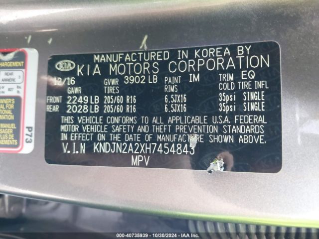 Photo 8 VIN: KNDJN2A2XH7454843 - KIA SOUL 