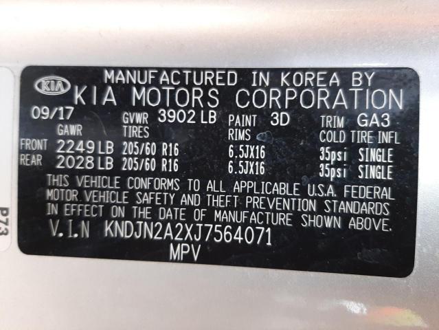 Photo 9 VIN: KNDJN2A2XJ7564071 - KIA SOUL 