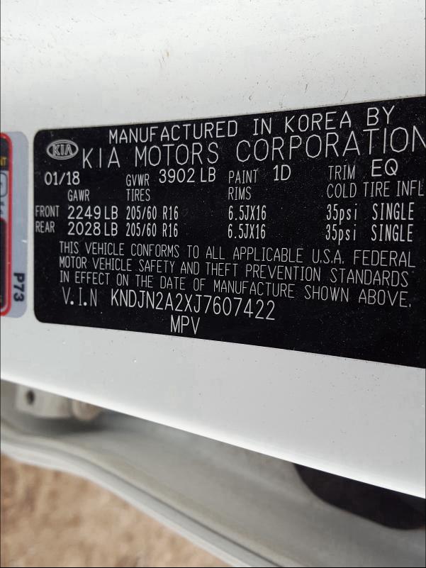 Photo 9 VIN: KNDJN2A2XJ7607422 - KIA SOUL 