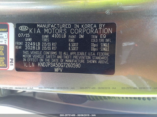 Photo 8 VIN: KNDJP3A50G7260590 - KIA SOUL 