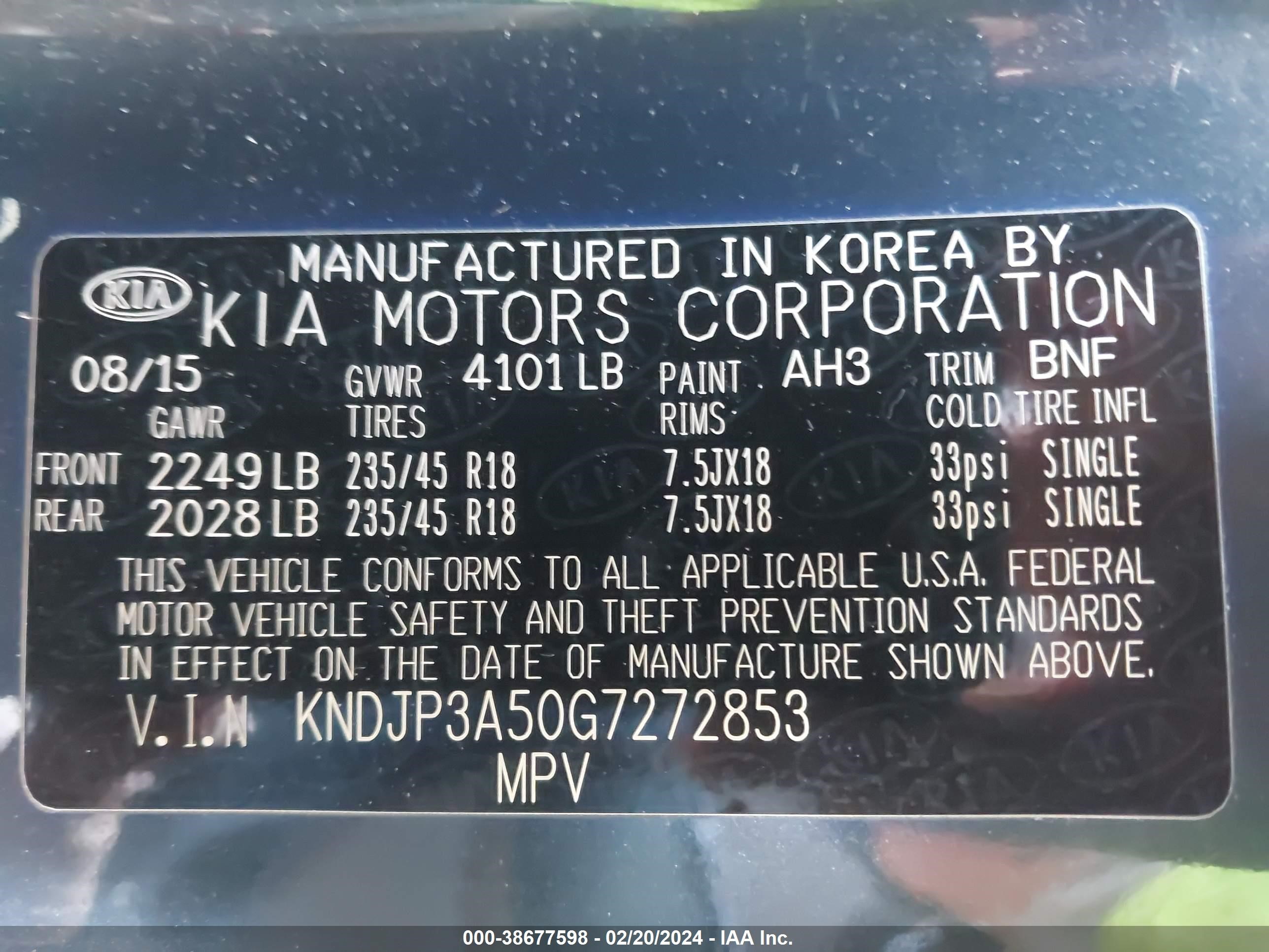 Photo 8 VIN: KNDJP3A50G7272853 - KIA SOUL 