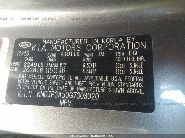 Photo 8 VIN: KNDJP3A50G7303020 - KIA SOUL 