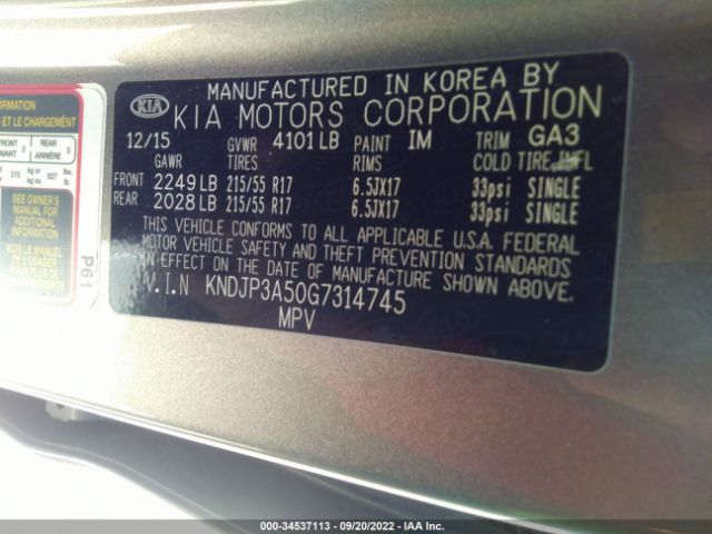 Photo 8 VIN: KNDJP3A50G7314745 - KIA SOUL 