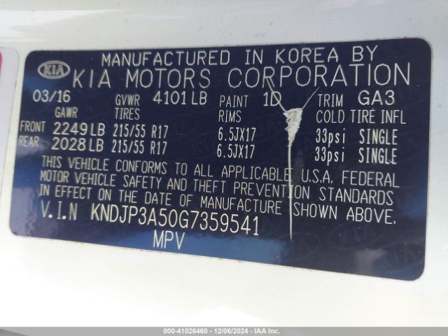 Photo 8 VIN: KNDJP3A50G7359541 - KIA SOUL 