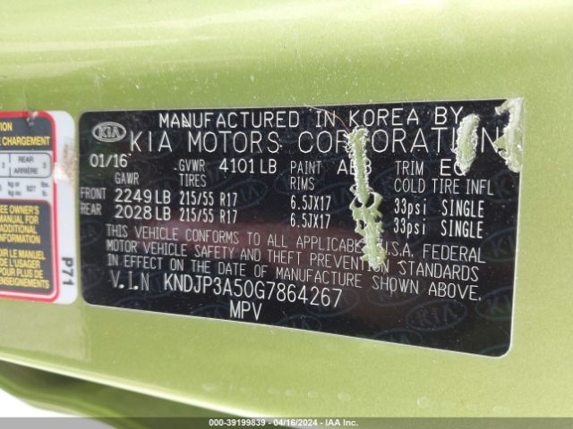 Photo 8 VIN: KNDJP3A50G7864267 - KIA SOUL 