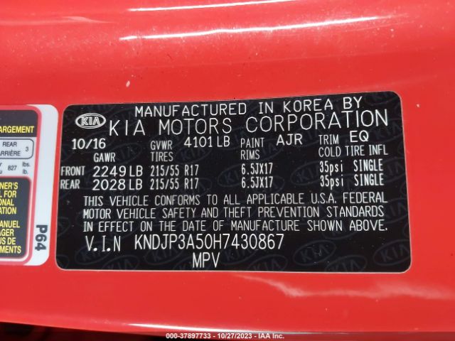 Photo 8 VIN: KNDJP3A50H7430867 - KIA SOUL 