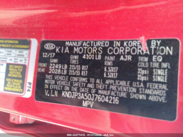 Photo 8 VIN: KNDJP3A50J7604216 - KIA SOUL 