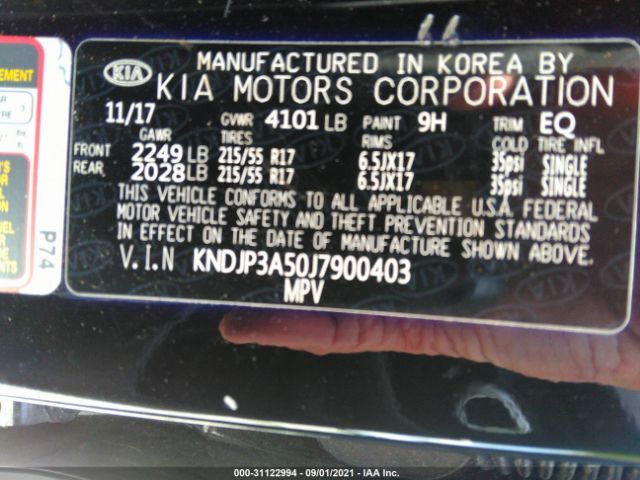 Photo 8 VIN: KNDJP3A50J7900403 - KIA SOUL 