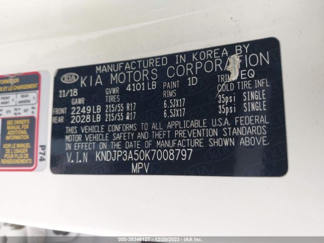 Photo 8 VIN: KNDJP3A50K7008797 - KIA SOUL 