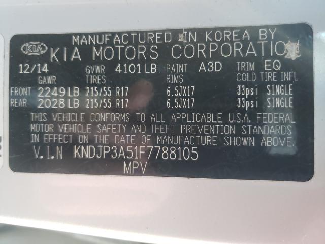 Photo 9 VIN: KNDJP3A51F7788105 - KIA SOUL + 