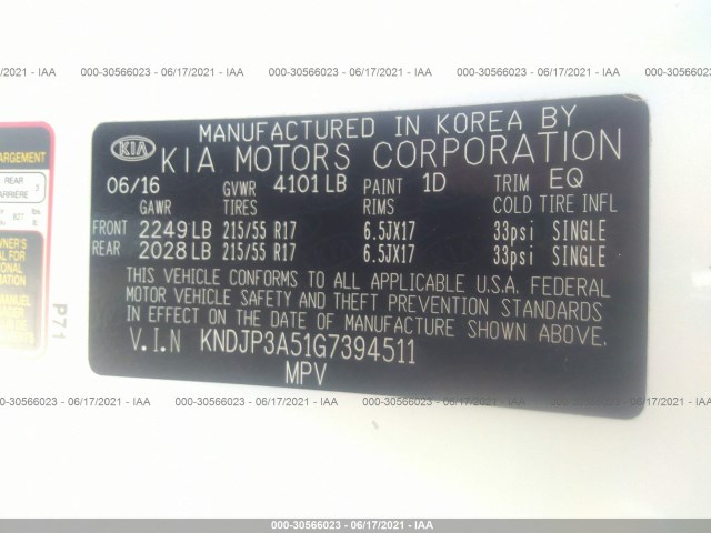 Photo 8 VIN: KNDJP3A51G7394511 - KIA SOUL 