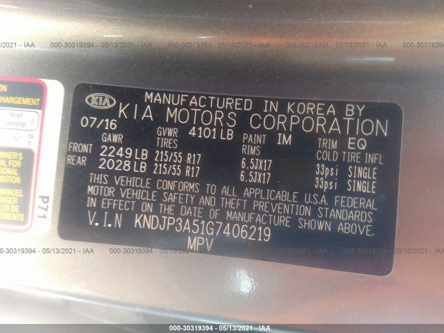 Photo 8 VIN: KNDJP3A51G7406219 - KIA SOUL 