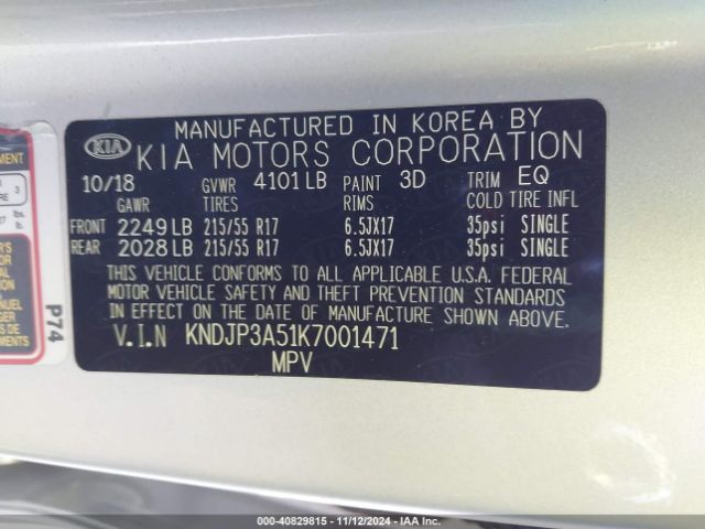 Photo 8 VIN: KNDJP3A51K7001471 - KIA SOUL 