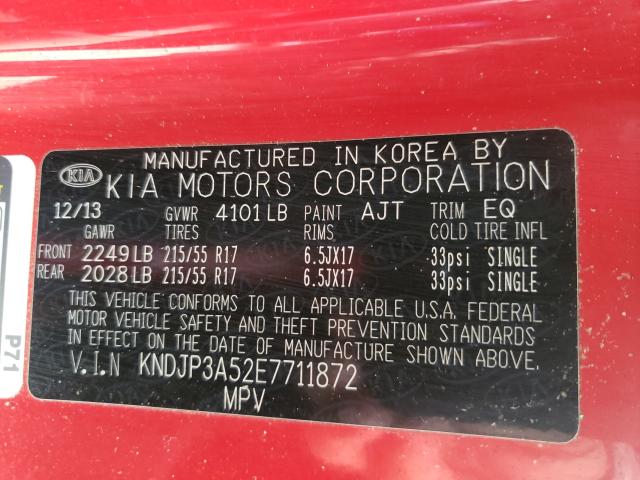 Photo 9 VIN: KNDJP3A52E7711872 - KIA SOUL 