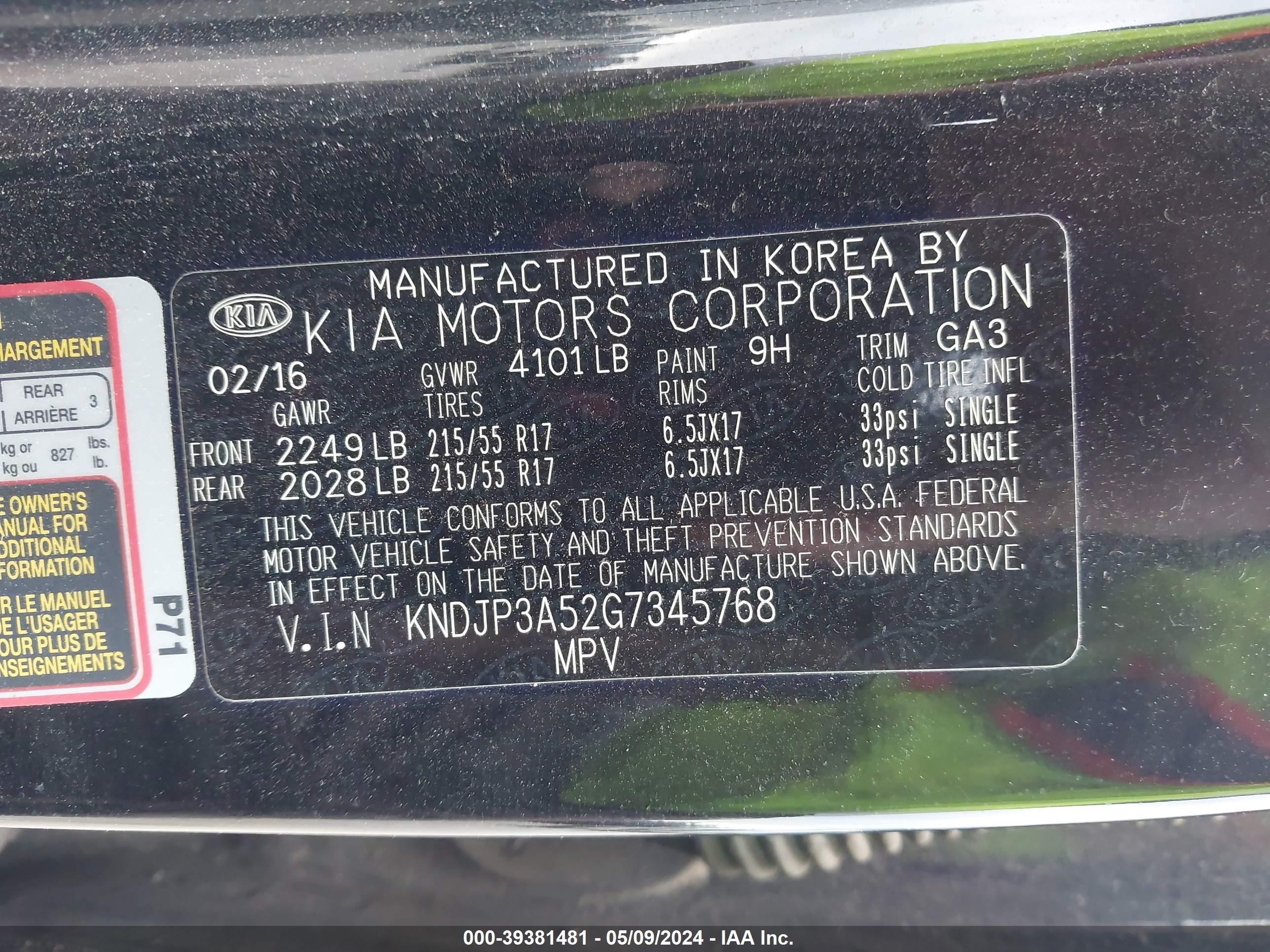 Photo 8 VIN: KNDJP3A52G7345768 - KIA SOUL 