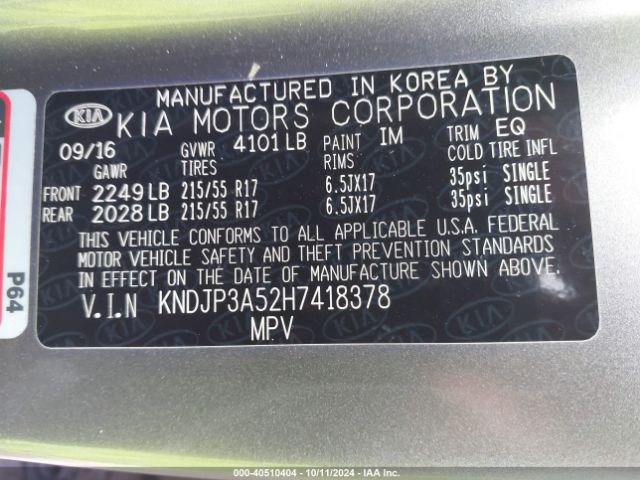 Photo 8 VIN: KNDJP3A52H7418378 - KIA SOUL 