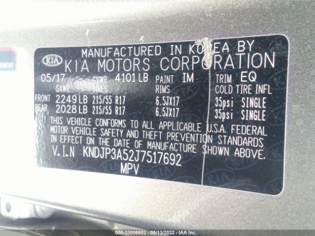 Photo 8 VIN: KNDJP3A52J7517692 - KIA SOUL 