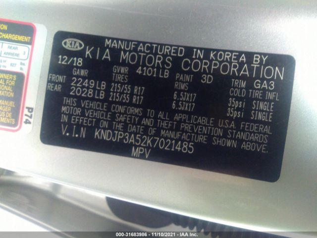 Photo 8 VIN: KNDJP3A52K7021485 - KIA SOUL 