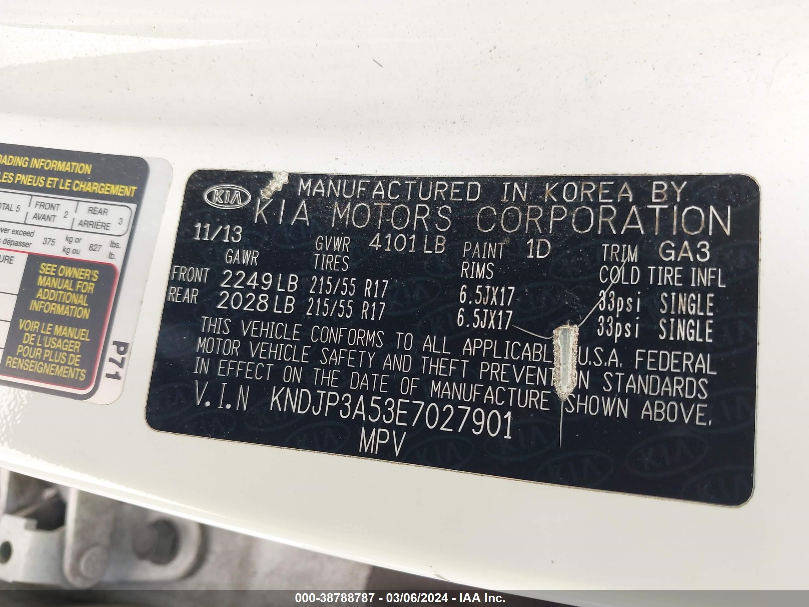 Photo 8 VIN: KNDJP3A53E7027901 - KIA SOUL 