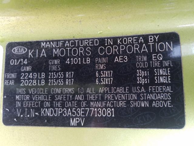 Photo 9 VIN: KNDJP3A53E7713081 - KIA SOUL + 