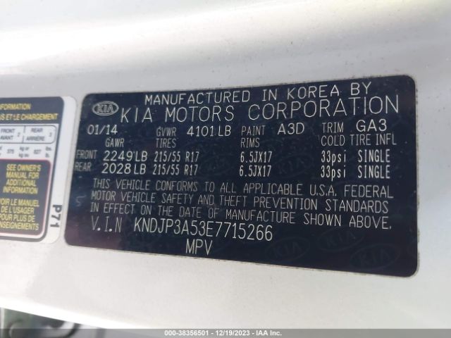 Photo 8 VIN: KNDJP3A53E7715266 - KIA SOUL 