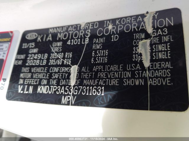 Photo 8 VIN: KNDJP3A53G7311631 - KIA SOUL 