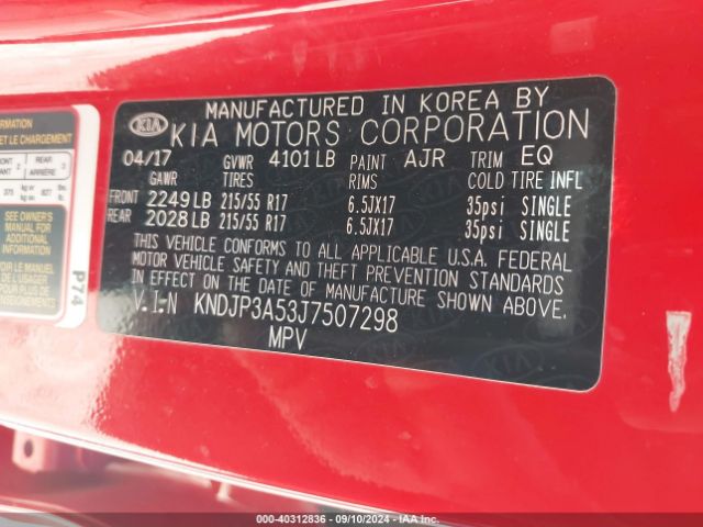 Photo 8 VIN: KNDJP3A53J7507298 - KIA SOUL 