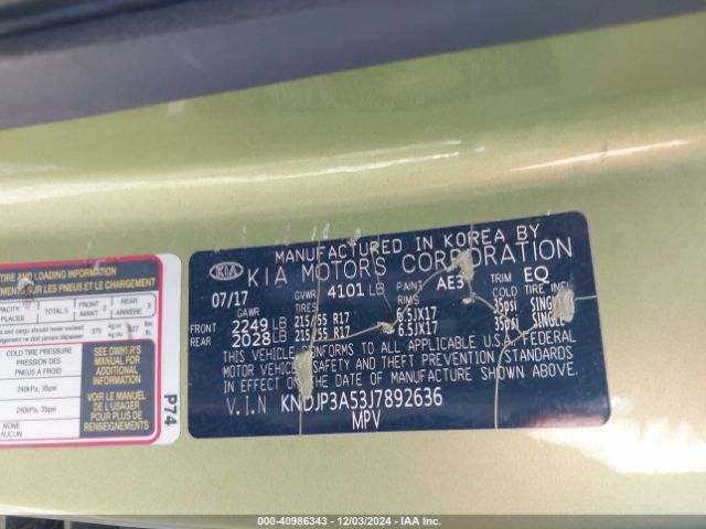 Photo 8 VIN: KNDJP3A53J7892636 - KIA SOUL 