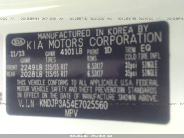 Photo 8 VIN: KNDJP3A54E7025560 - KIA SOUL 