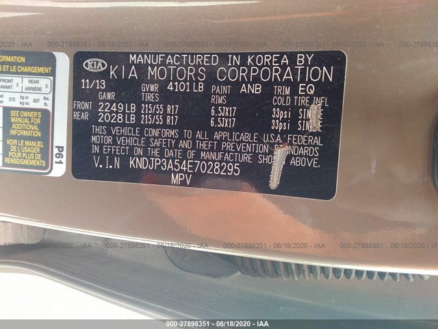 Photo 8 VIN: KNDJP3A54E7028295 - KIA SOUL 