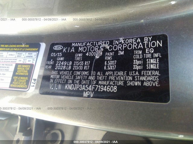 Photo 8 VIN: KNDJP3A54F7194608 - KIA SOUL 