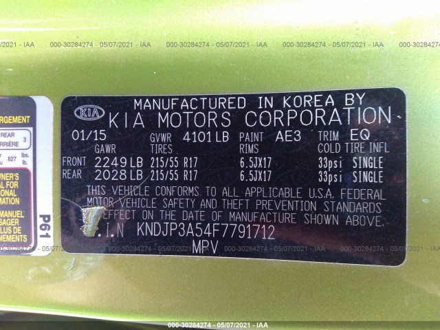 Photo 8 VIN: KNDJP3A54F7791712 - KIA SOUL 