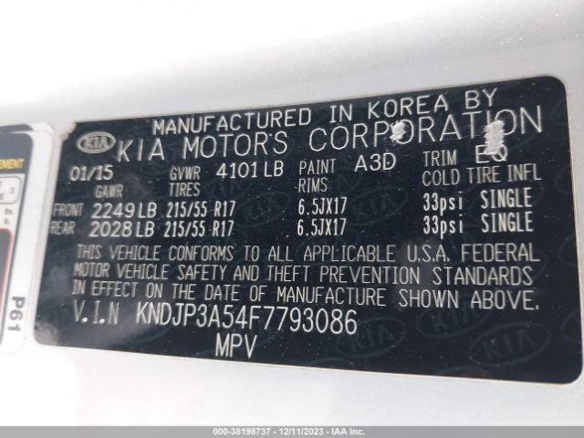 Photo 8 VIN: KNDJP3A54F7793086 - KIA SOUL 