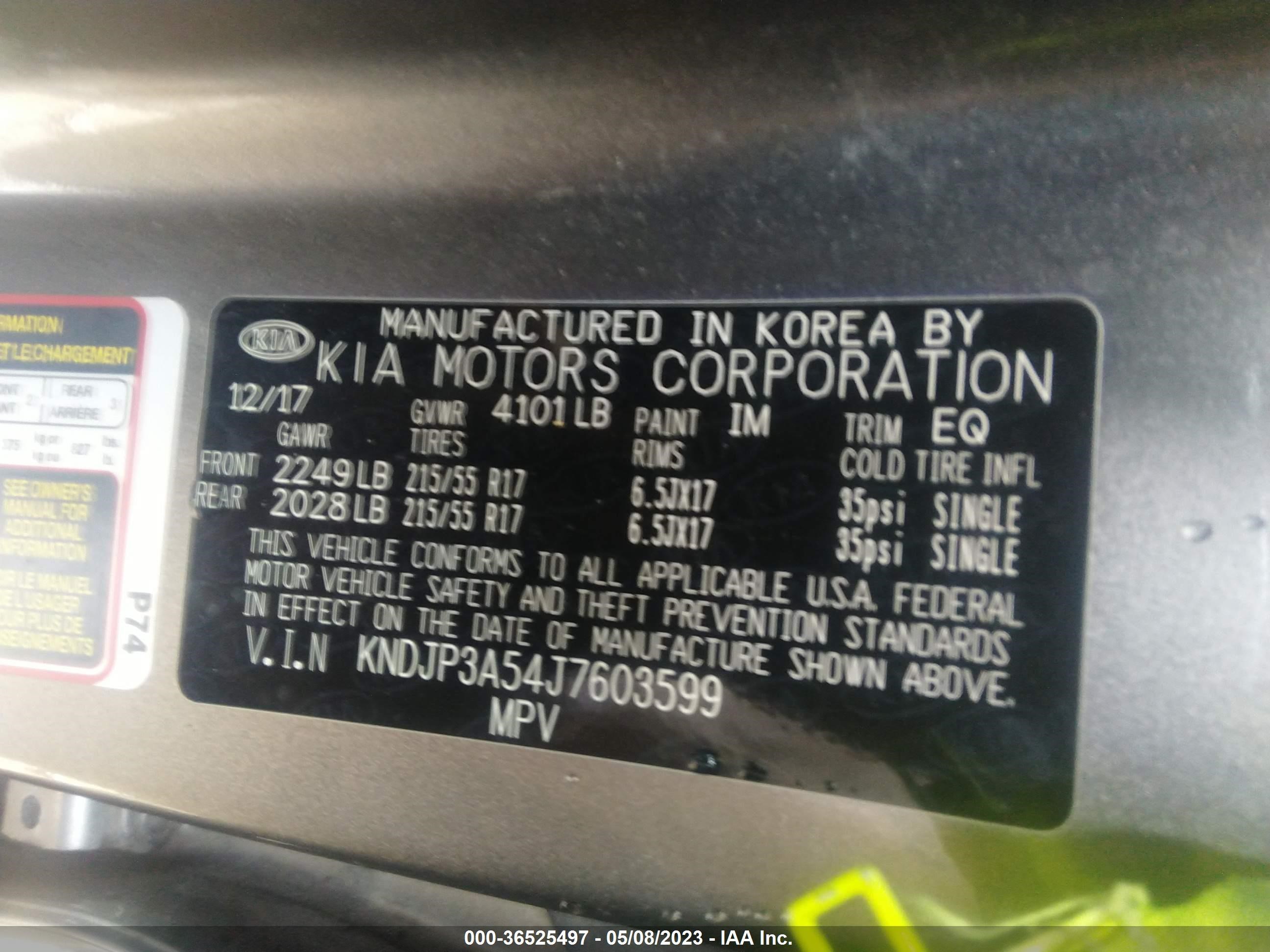 Photo 8 VIN: KNDJP3A54J7603599 - KIA SOUL 