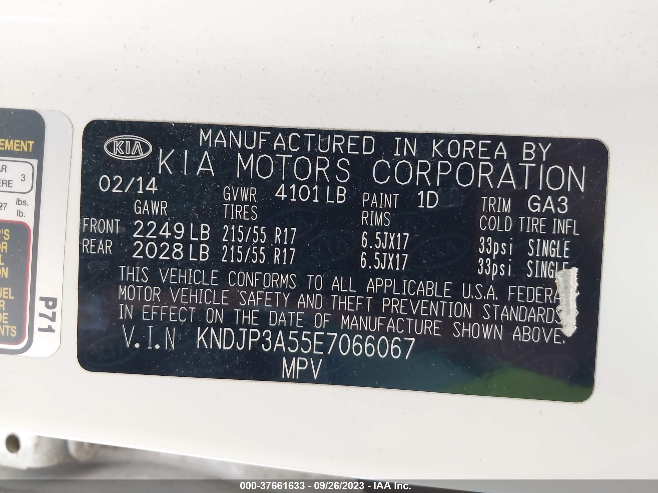 Photo 8 VIN: KNDJP3A55E7066067 - KIA SOUL 