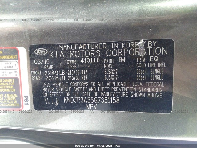 Photo 8 VIN: KNDJP3A55G7351158 - KIA SOUL 