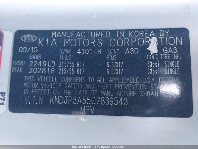 Photo 8 VIN: KNDJP3A55G7839543 - KIA SOUL 