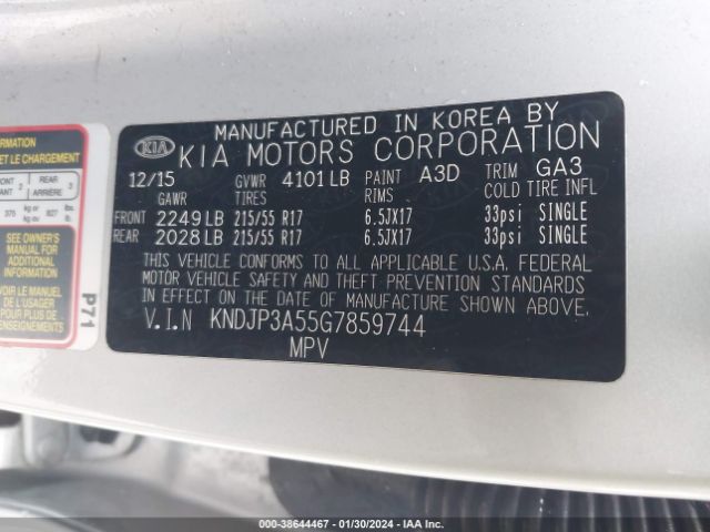 Photo 8 VIN: KNDJP3A55G7859744 - KIA SOUL 