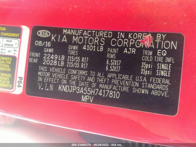 Photo 8 VIN: KNDJP3A55H7417810 - KIA SOUL 