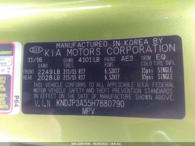 Photo 8 VIN: KNDJP3A55H7880790 - KIA SOUL 