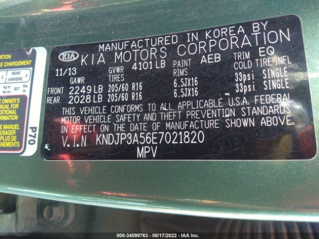 Photo 8 VIN: KNDJP3A56E7021820 - KIA SOUL 