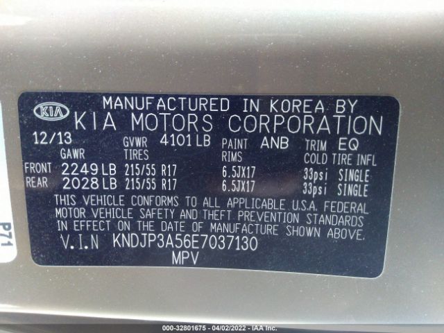 Photo 8 VIN: KNDJP3A56E7037130 - KIA SOUL 