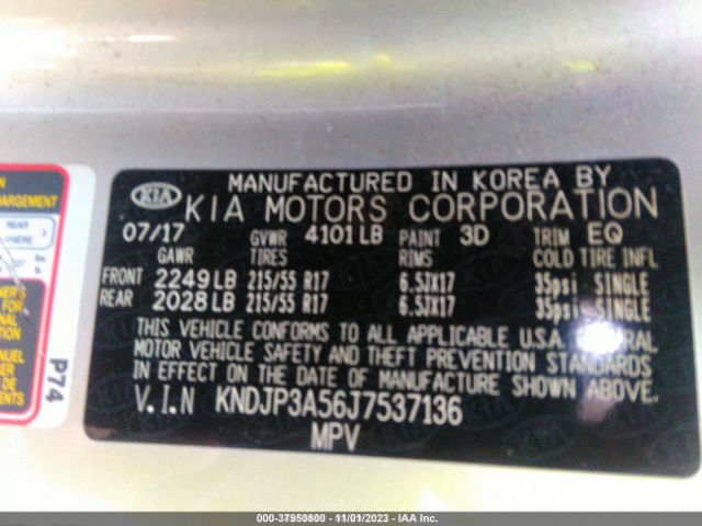 Photo 8 VIN: KNDJP3A56J7537136 - KIA SOUL 