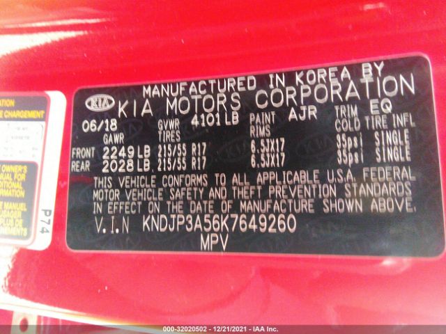 Photo 8 VIN: KNDJP3A56K7649260 - KIA SOUL 