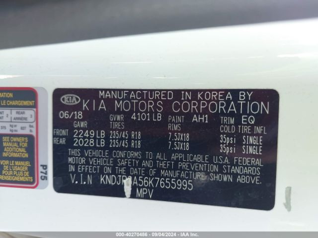 Photo 8 VIN: KNDJP3A56K7655995 - KIA SOUL 