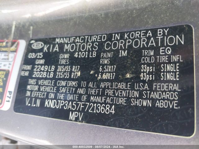 Photo 8 VIN: KNDJP3A57F7213684 - KIA SOUL 