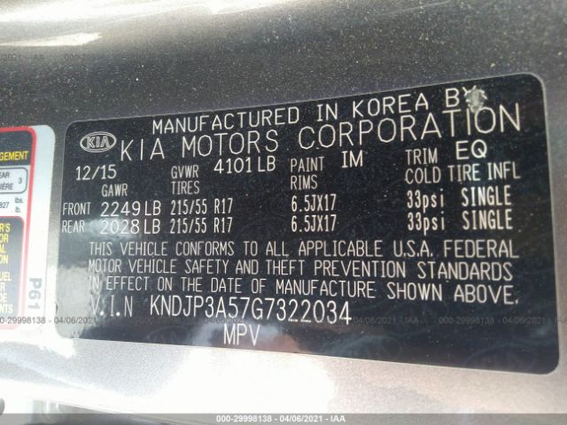 Photo 8 VIN: KNDJP3A57G7322034 - KIA SOUL 